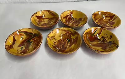 Buy Antique French Jaspe Pottery Bowls X6, Late 19th Early20th Century • 115£