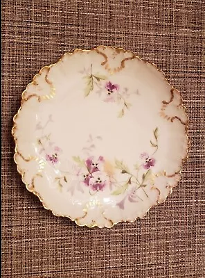Buy Antique Limoges France Fine Bone China Violets Salad Or Display Plate • 12.30£