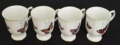 Buy Queens Rosina Fine Bone China Mugs  - Set Of 4 - Beautiful Butterfly Artwork • 66.32£