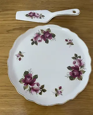 Buy OLD FOLEY Cake Plate And Server By James Kent Staffordshire.  Rose Pattern • 15£