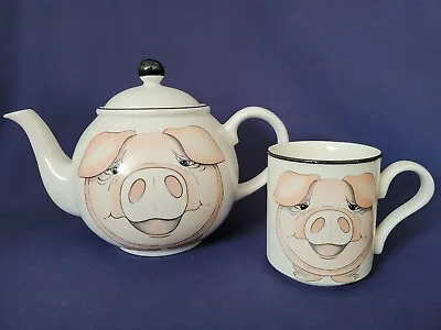 Buy Arthur Wood Back To Front Pig Pattern 1¾ Pint Teapot + Mug • 12.25£