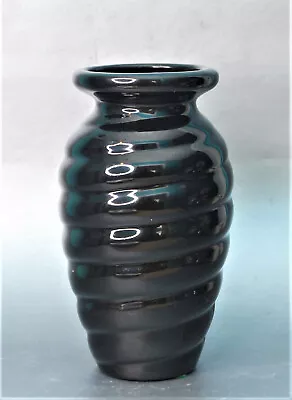 Buy Vintage Haeger Gloss Black Beehive Swirl Vase  610-05 1998 • 24.13£