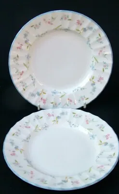 Buy TWO Royal Worcester Forget Me Not Pattern Side Or Bread Size Plates 16cm In VGC • 7.50£
