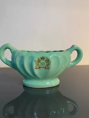 Buy Queen Elizabeth II Coronation Posy Vase By Govancroft, Green, No Chips • 26.99£