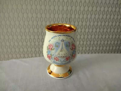 Buy Vintage Ceramic Cup Goblet Prinknash Pottery Birth Prince And Princess Of Wales • 13.50£