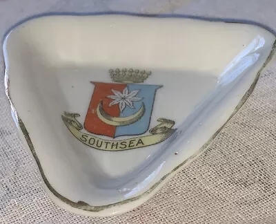 Buy Unbranded Crested China Trianglular Dish. Southsea Crest. VGC. • 3£