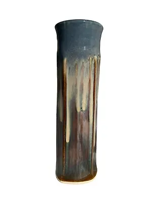 Buy Vintage Bill Campbell (Attr.) 10” Cylindrical Drip Glaze Vase • 76.88£
