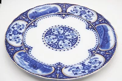 Buy Antique Flow Blue LEICESTER 10  Plate By Sampson Hancock & Sons Hunting Scenes • 43.42£