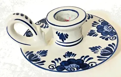 Buy Delfts Blauw Chamber Stick Candle Holder Blue & White Hand Painted 4 W Holland • 6.63£