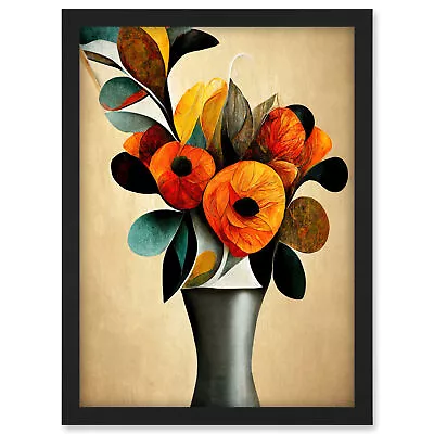 Buy Abstract Autumn Field Flower Bouquet Framed Wall Art Picture Print A3 • 26.99£