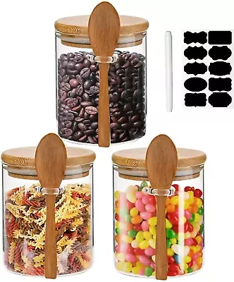 Buy Glass Jars With Airtight Lid And Spoon, Glass Food Storage Jars Containers, Over • 26.41£