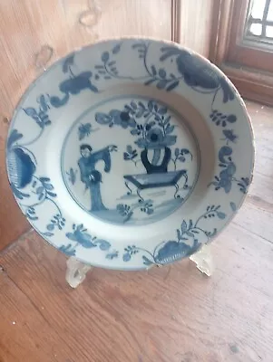 Buy Antique 18th Century  English? Delft Ware Chinoiserie Pottery Plate C1760? • 72£