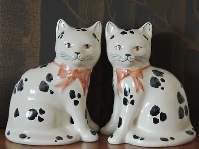 Buy Rye Pottery Pair Of Cat Figurines Signed • 60£