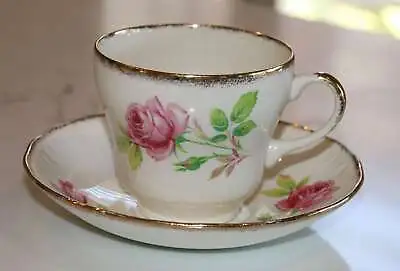 Buy Gorgeous Vintage Swinnertons Luxor Vellum Teacup & Saucer - Pretty Pink Roses • 15.51£