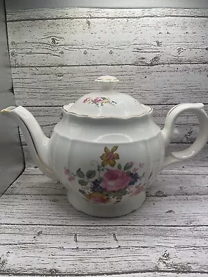 Buy Vtg Fine England Crown Dorset Staffordshire Teapot Pink Roses W/lid Collectible • 41.58£