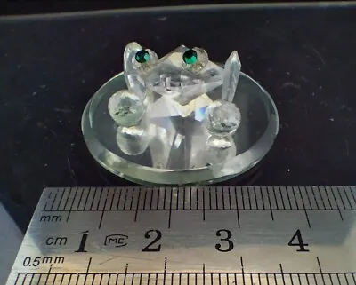 Buy Small Crystal Frog On Mirrored Base Ornament Figure Green Crystal Eyes • 4.99£