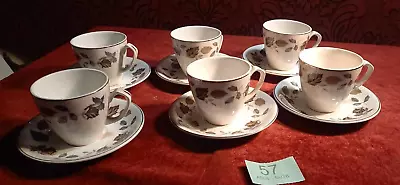 Buy 6 X Alfred Meakin Springwood Cups & Saucers MOD  Army Canteen • 14.99£