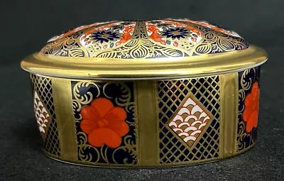 Buy Royal Crown Derby 'Oval Box & Cover' Old Imari 1128 1st Quality Date Code Match • 59.95£