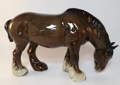 Buy Beswick 5 1/2  Figurine Grazing Brown Shire Horse Model 1050  C1960s • 24.99£