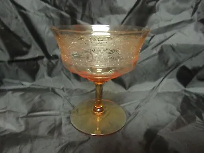Buy Vintage 1930's Fostoria Glass Amber Color Seville Etched Low Sherbet Stem • 9.48£