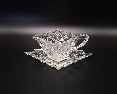 Buy Vintage Clear Pressed Glass Diamond Shaped Small Jug With Underplate • 5.99£