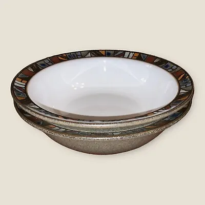 Buy Denby Marrakesh 2x Cereal Soup Bowls 7” Brown Mosaic Rim Vintage Very Good Cond. • 30£