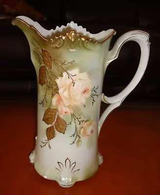 Buy Unmarked R.s. Germany Pitcher Vase Tankard, Roses & Gold 10  • 95.11£