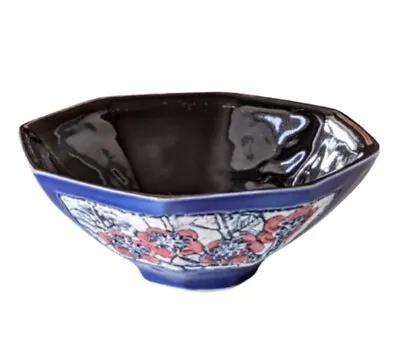Buy Tenmoku Malaysia Pottery Vintage Hand Crafted Asian Oriental Octagonal Bowl • 9.99£