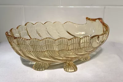 Buy Antique Vintage Cambridge Elegant Glass Yellow Caprice Seashell  Bowl 1950 • 21.10£