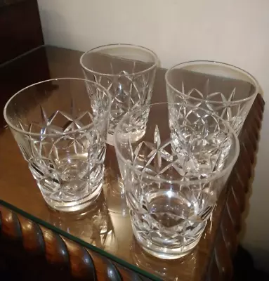 Buy 4x Vintage Beautiful Cut Glass Crystal Tumblers Whiskey Small Water Glasses  • 13.95£