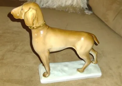 Buy Zsolnay HUNGARY Vizsla Porcelain Figurine Pointer Dog Statue Vintage Antique? • 52.60£