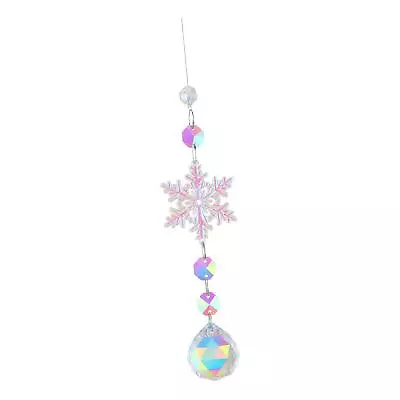 Buy Christmas Artificial Glass Window Wind Chimes Hanging Ornament With Chain Indoor • 4.60£