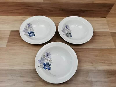 Buy 3 X Vintage Woods And Sons England Alpine White Floral 6.5  Fruit Bowls • 8.99£