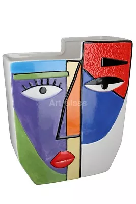 Buy Huge 30cm Italian Ceramic Picasso Inspired Bitossi Style Face Vase Silvia • 59.99£