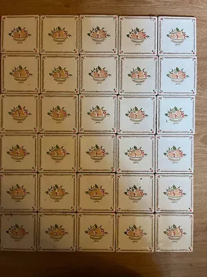 Buy 30x Vintage H&R Johnson - Fruit Bowl Wall Tiles 4 1/4 Inch Sq Vintage Retro NEW • 50£