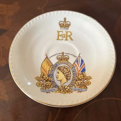 Buy Portland Pottery Cobridge Queen Elizabeth II Coronation Saucer • 1.99£