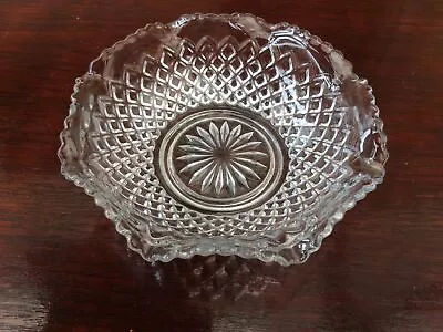 Buy Vintage Pressed Glass Sweet / Fruit Bowl With Scalloped Edge • 4£