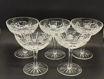 Buy 5 X Vintage Style Cut Glass Coupe Champagne Cocktail Martini Margarita Glasses • 44.99£