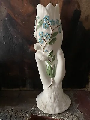 Buy Pretty Victorian Parian Ware Hand Holding Floral Bud Painted Forget Me Nots A/f • 30£