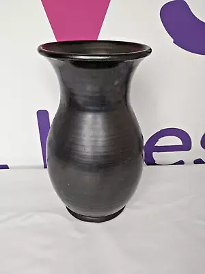 Buy 'Prinknash' Vintage Ceramic Ornamental Black Vase 25cm Tall Good Condition • 3.99£