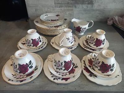 Buy Colclough - Amoretta Rose, Pink & Red, Good Condition, Dinner Plates And Tea Set • 55£