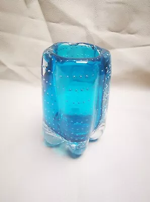 Buy Vintage Whitefriars Geoffrey Baxter Lobbed Vase In Kingfisher Blue, V. G. C.  • 39.99£