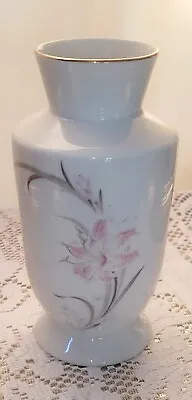 Buy Beautiful Vtg White Porcelain Vase Oriental Style White/floral/gold Trim 18cm • 9.95£