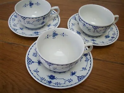 Buy 3 Furnivals Blue Denmark Tea Cups & Saucers • 12£