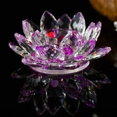 Buy 7 Colours Crystal Glass Lotus Flower Candle Tea Light Holder Candle Stick Decor • 16.49£