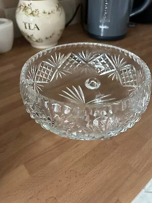 Buy Large Heavy Lead Crystal Cut Glass Fruit Trifle Bowl • 10£