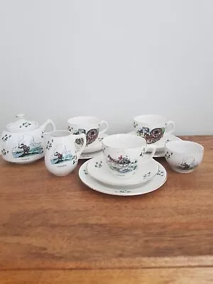 Buy Carrigaline Pottery Tea Set For 3 Tea Pot/ 3 Trios/ Milk/ Sugar • 15.99£