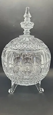 Buy Vintage Glass Lead Crystal Cut Glass Sphere Globe Bowl Pot Jar Ice Bucket • 49.99£