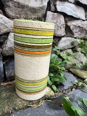 Buy Vintage Italian Bitossi Cylindrical Multicolored Vase For Rosenthal Netter • 60£