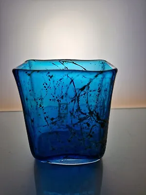 Buy Mdina Glass Square Vase In Sea & Sand Height 9.5cm X Width 5cm • 45£